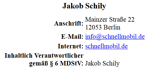 Impressum aus Datenschutzgründen als Grafik. Wenn diese nicht angezeigt wird, bitte hier klicken.